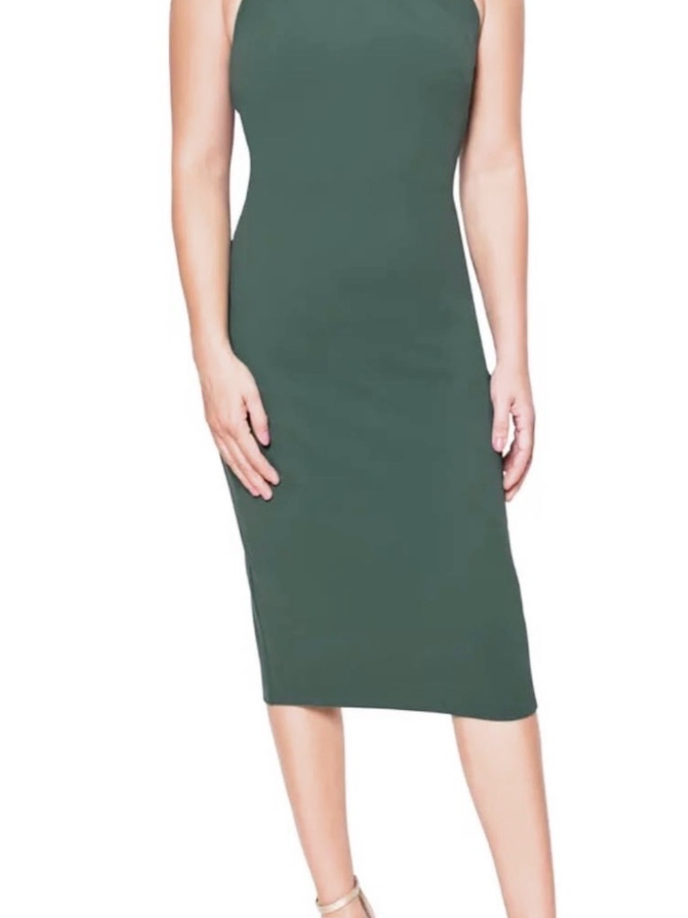 RACHEL Rachel Roy Olive Green Sleeveless Midi Dress